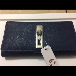 NWT Charming Charlie Blue Faux Leather Wallet